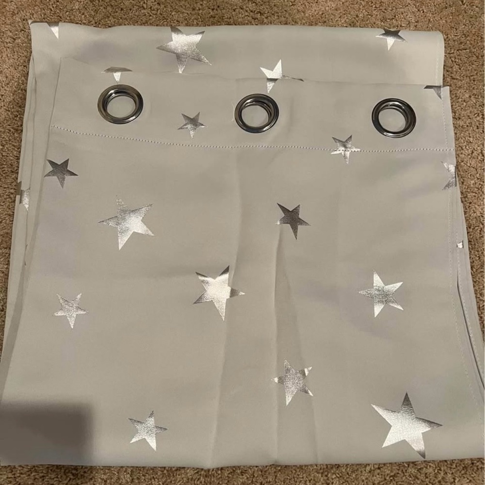 Silver Star Patterned Curtains
